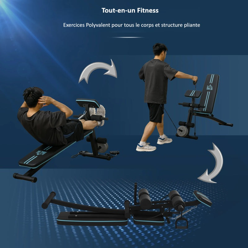 Banc de musculation réglable et pliable
