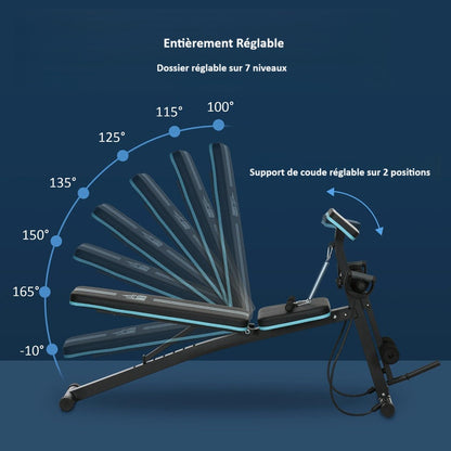 Banc de musculation réglable et pliable