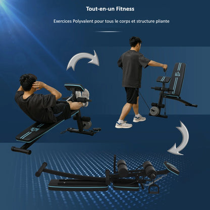 Banc de musculation réglable et pliable