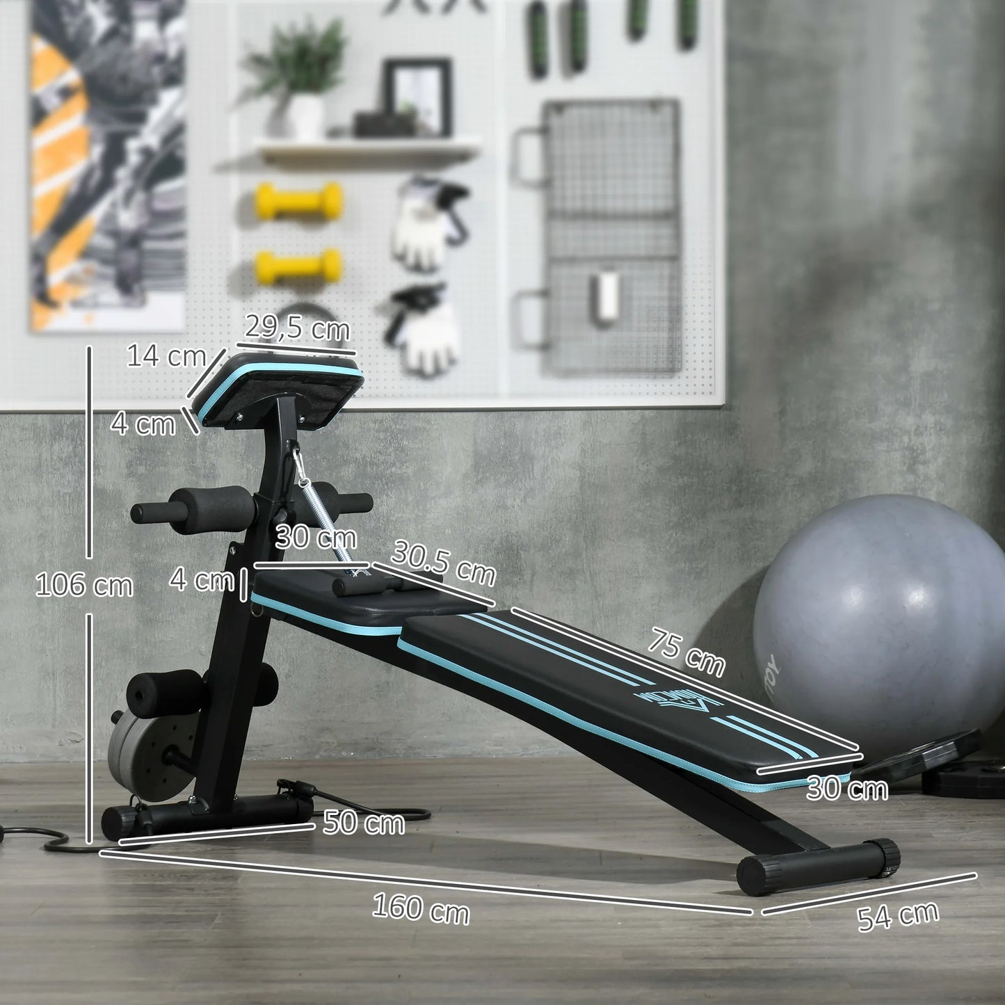 Banc de musculation réglable et pliable